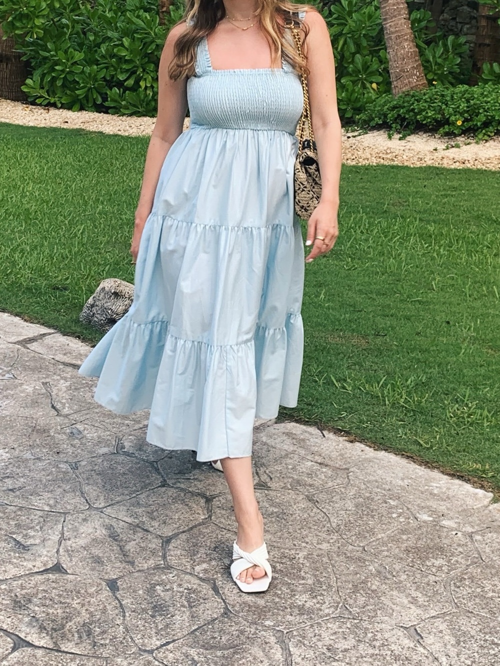 Zara Smocked poplin dress